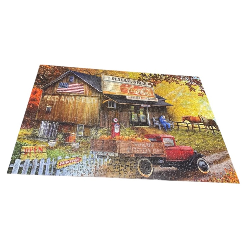 1000 Piece Puzzle Suns Out Seed and Feed General Store Art By Tom Wood